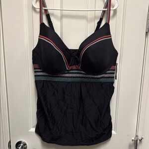 Black Striped Women's swimsuit top